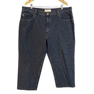 LL Bean Double L Relaxed Fit Jeans Mens 42x24.5 Dark Wash Indigo Denim Pants